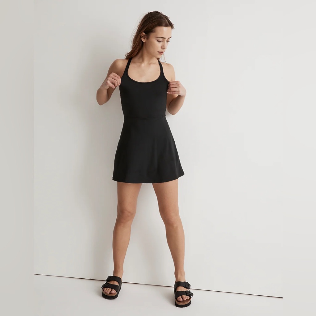 Madewell Flex Cutout Fitness Dress Large Black